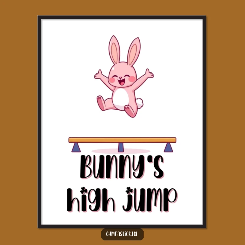 Funny Bunny Balance Beam Poster: Inspiring Wall Art for Laughs