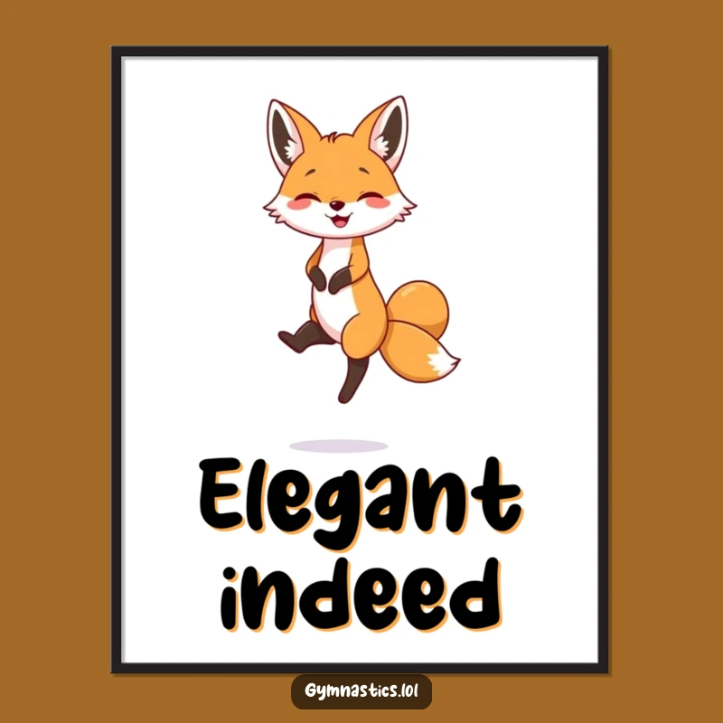 Funny Fox Balancing Art Poster: Hilarious Home Decor Gift