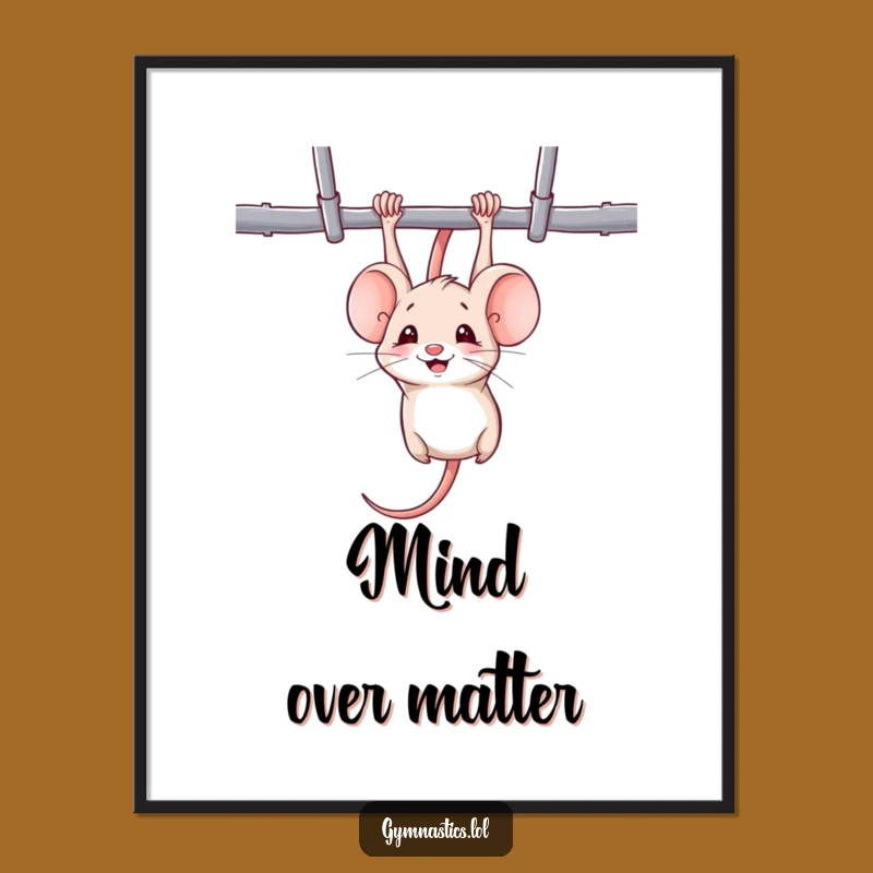Funny Mouse Gymnast Poster - Hilarious Wall Art for Fitness Enthusiasts