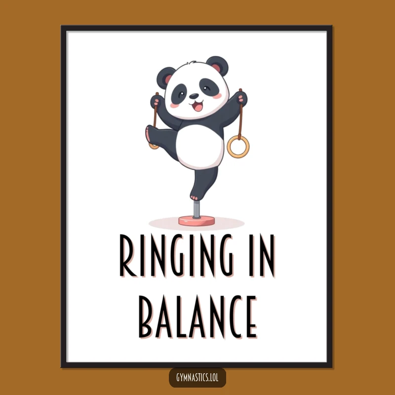 Funny Panda Gymnastics Poster: Wobbly Art for a Determined Room!