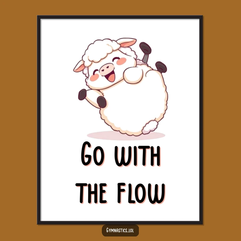 Funny Sheep Poster: Giggling Ewe's Tumble for Playful Wall Art