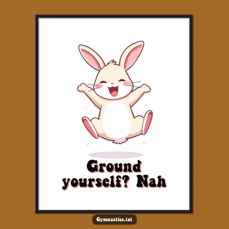 Funny Bouncy Rabbit Cartwheel Poster - Wall Art Gift for Joyful Decor