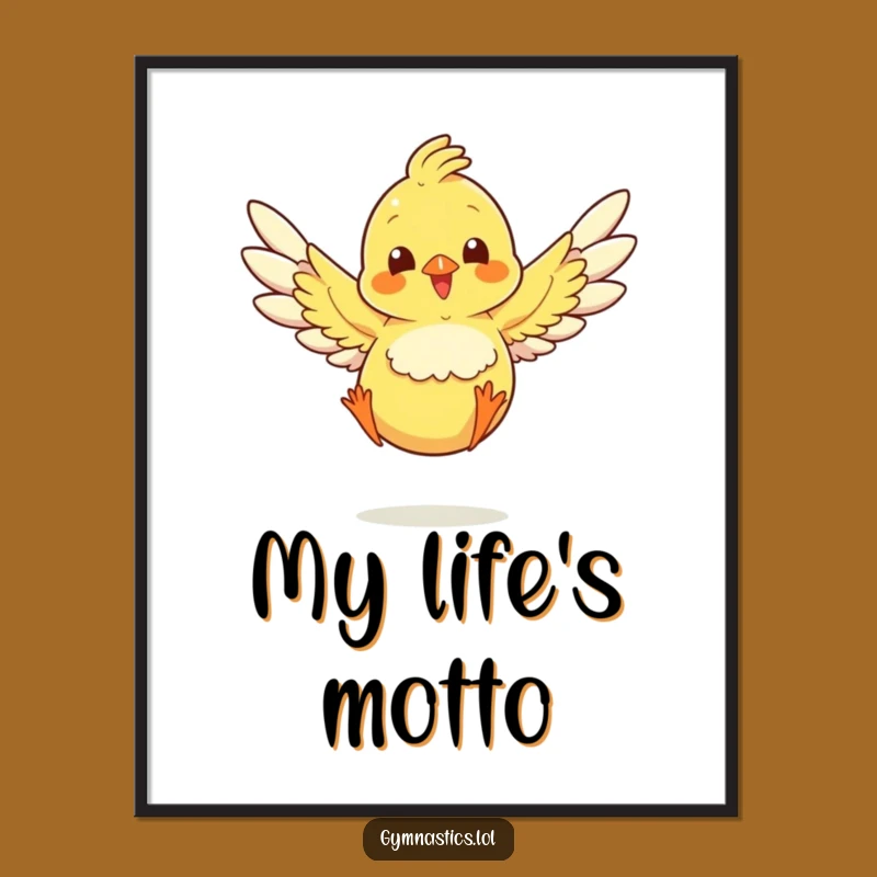 Funny Chick Landing Jump Poster: Brighten Your Walls with This Hilarious Art