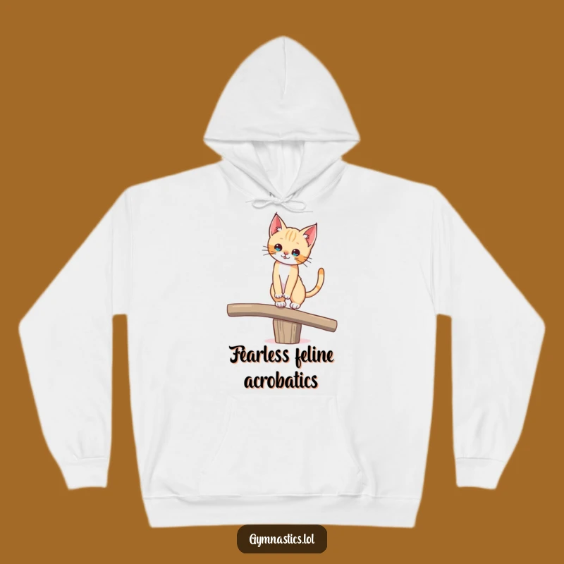 Cozy Funny Kitten Balance Hoodie, Warm & Hilarious Cat Lover Gift