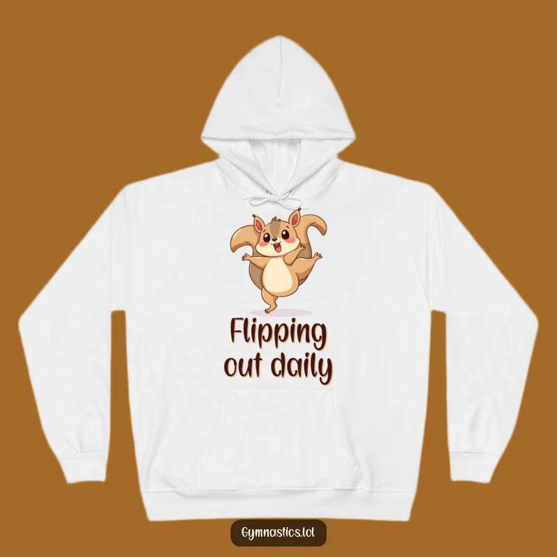 Cozy Funny Squirrel Cartwheel Hoodie: Warm Playful Animal Gift