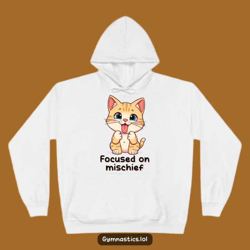 Funny Cat Tongue Out Hoodie: Cozy and Quirky Yoga Pose Sweatshirt