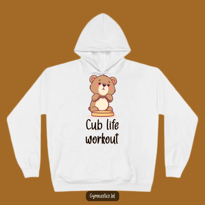 Funny Bear Cub Hoodie: Cozy and Comfy with a Playful Gymnast Funny Gift