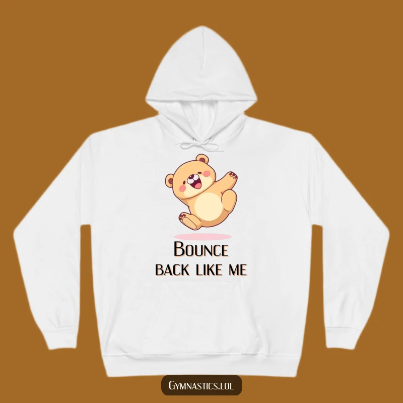 Funny Bear Tumble Hoodie: Cozy Cartoon Bear Landing Gracefully, Best Funny Gift