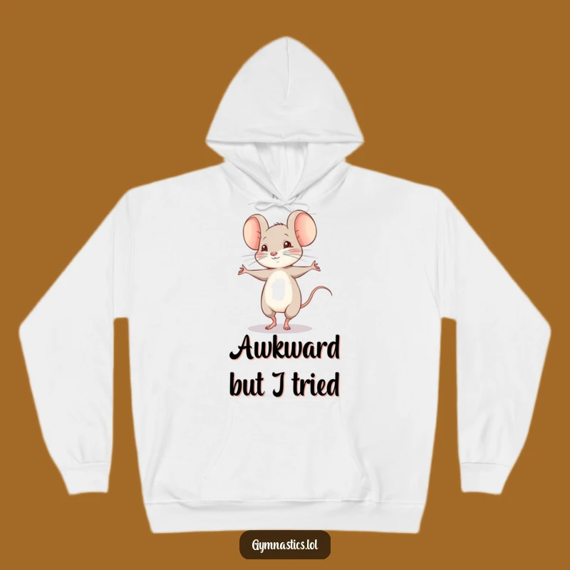 Funny Shy Mouse Pirouette Hoodie - Cozy Dancing Rodent Apparel