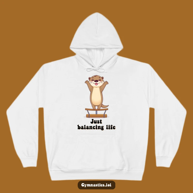 Funny Smiling Otter Handstand Hoodie - Cozy Gift for Acrobatic Fun