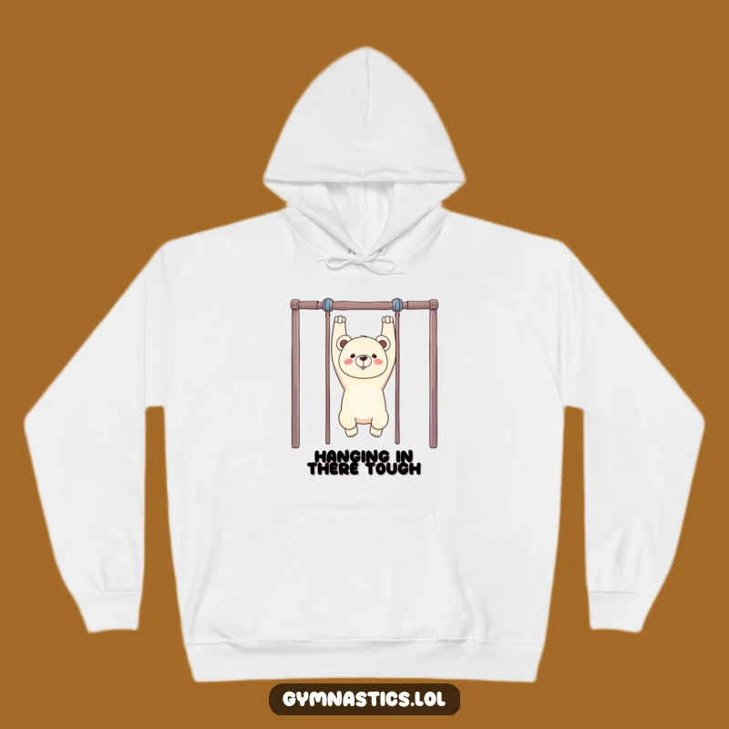 Funny Bear Gymnastics Hoodie: Cozy Sweatshirt of an Upside Down Bear