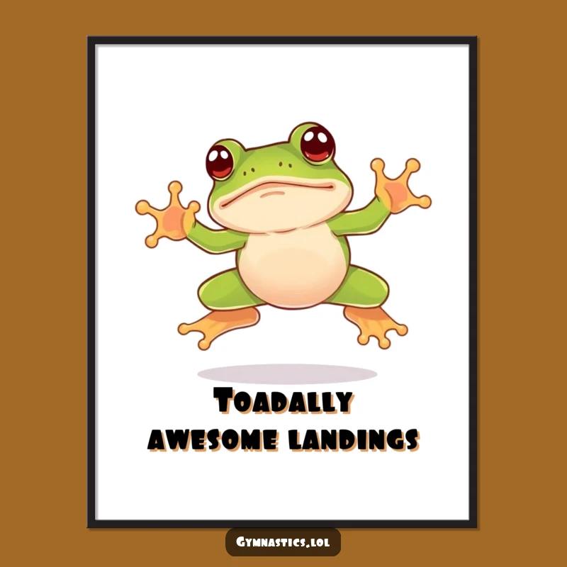 Funny Free Printable Wall Art: Frog Nose Dive Decor Downloadable