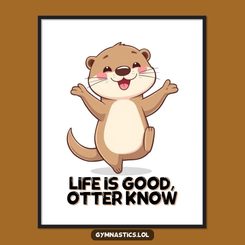 Funny Free Printable Wall Art: Happy Otter Balance Whimsical Downloadable Decor