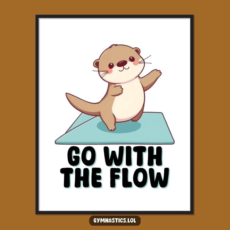 Funny Free Printable Wall Art: Otter Gymnast - Elegant Downloadable Decor
