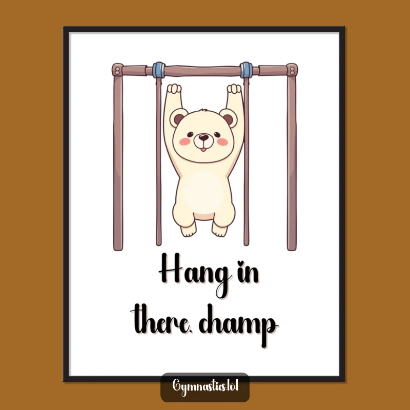Funny Free Printable Wall Art: Bear Gymnastics Upside Down, Quirky Downloadable Art Gift
