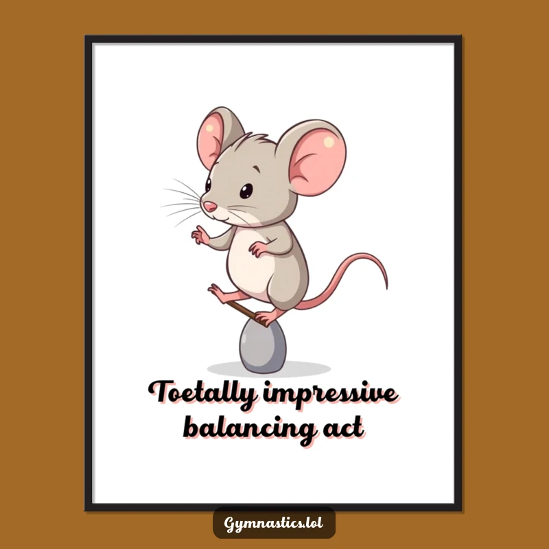 Funny Mouse Balancing Free Printable Wall Art, Hilarious Downloadable Decor Gift
