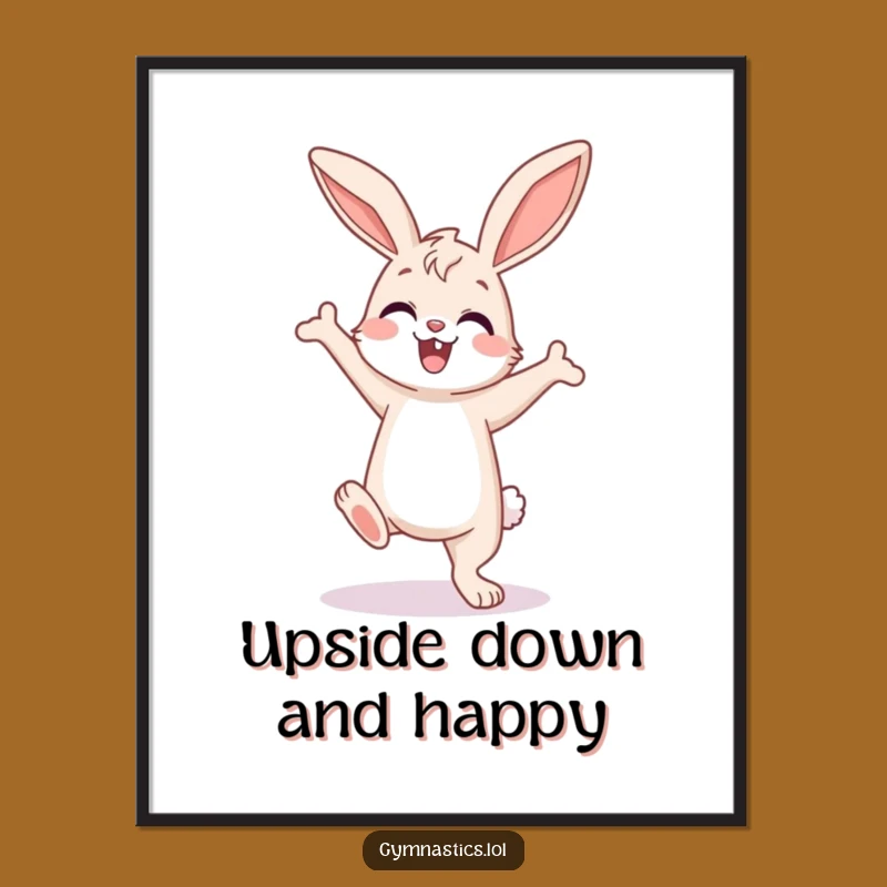 Free Printable Wall Art: Bunny's Wobbly Handstand - Funny Downloadable Art Gift