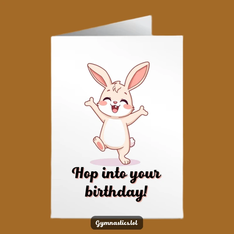 Free Printable Birthday Card: Bunny's Wobbly Handstand - Funny Downloadable Gift