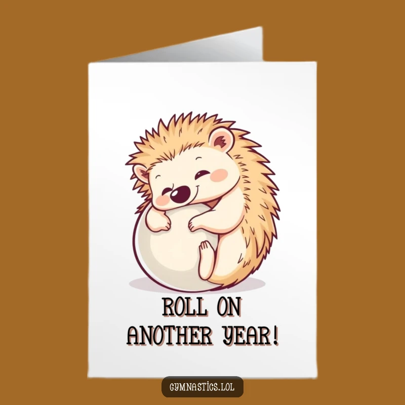 Free Printable Birthday Card: Funny Hedgehog Yoga Pose, Perfect Cheerful Downloadable Gift