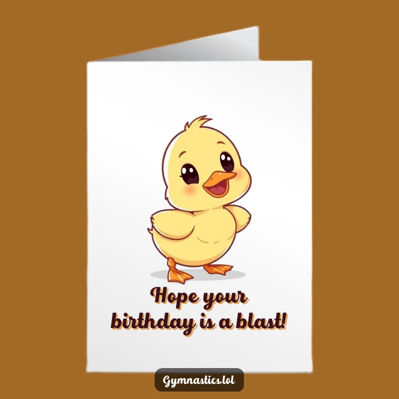 Free Printable Birthday Card: Wobbly Duckling's Surprise Tumble - Funny DIY Download