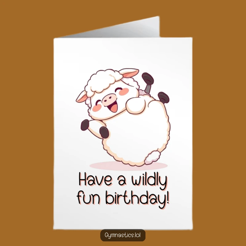 Free Printable Birthday Card: Giggling Sheep Tumble, Perfect Humorous Downloadable Gift