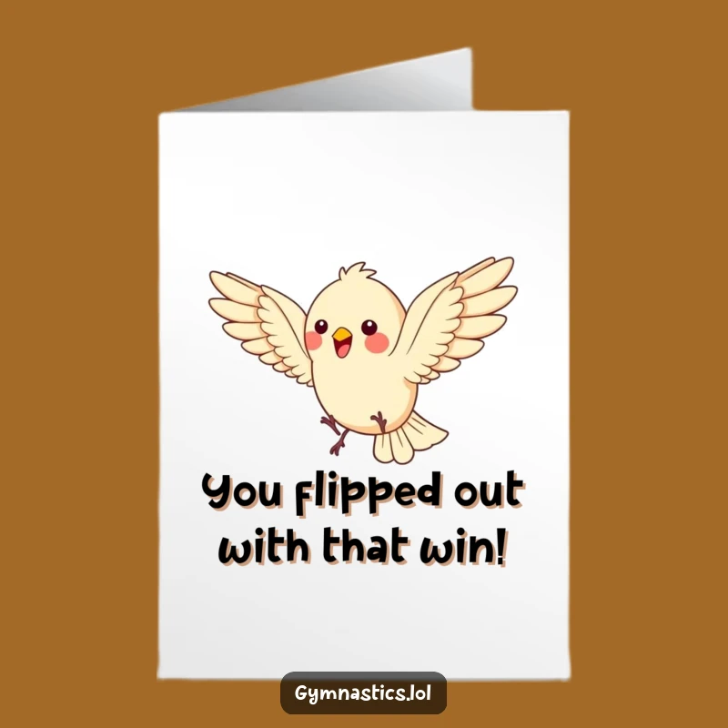 Free Printable Congrats Card: Bouncing Bird Somersault - Thrilling Downloadable Gift!