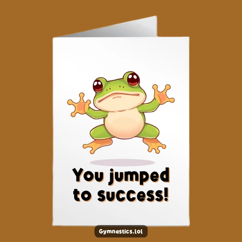 Free Printable Congrats Card: Frog Nose Dive Celebrate Downloadable Gift