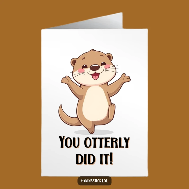 Free Printable Congrats Card: Otter Balance to Celebrate Achievements