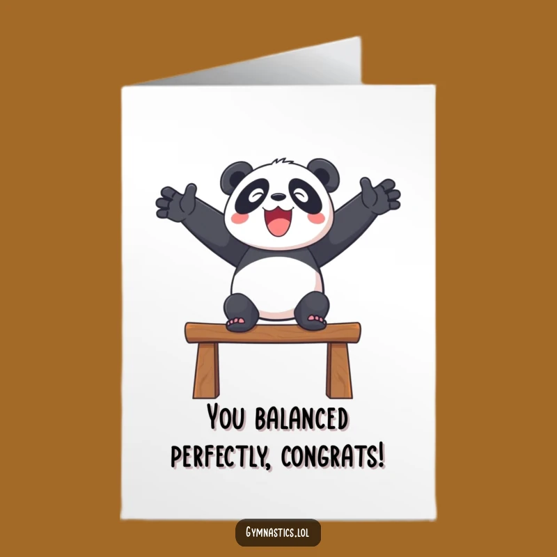 Free Printable Congrats Card: Panda Balance for Your Achievement!