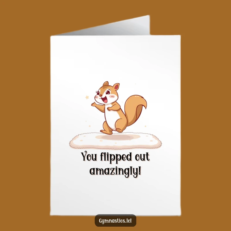 Free Printable Congrats Card: Squirrel Cartwheel, Humorous Downloadable Gift