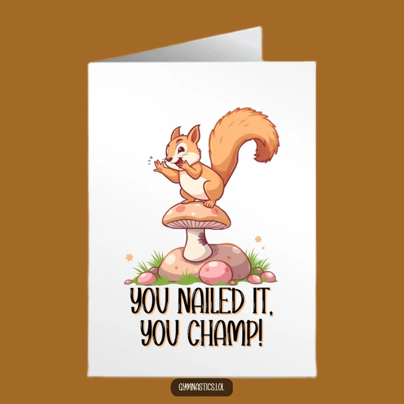 Free Printable Congrats Card: Squirrel's Epic Somersault for Your Big Achievement