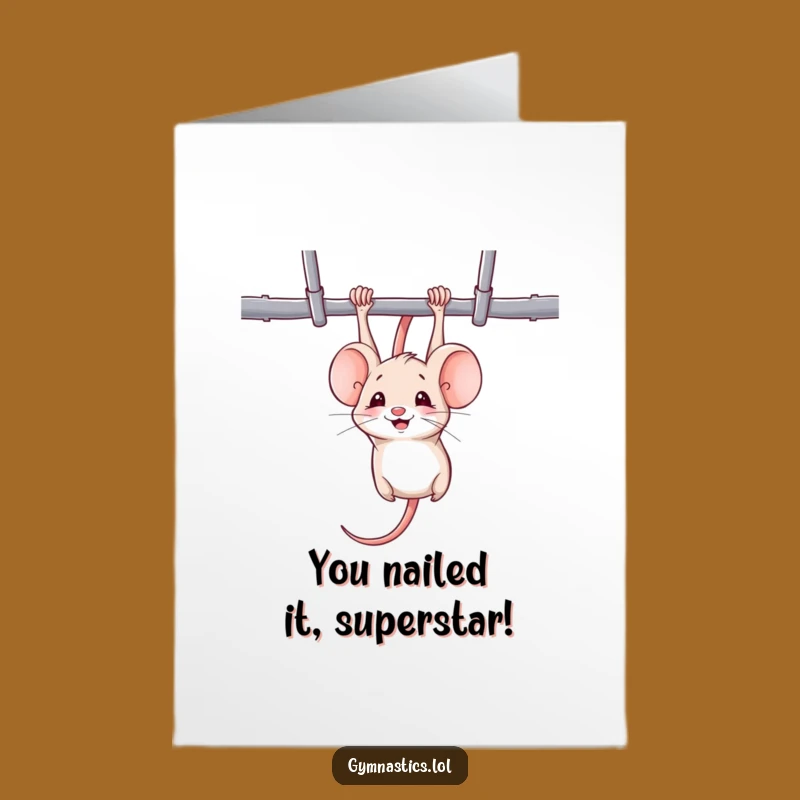 Hilarious Free Printable Congratulations Card: Mouse Gymnast - Awesome Downloadable Gift