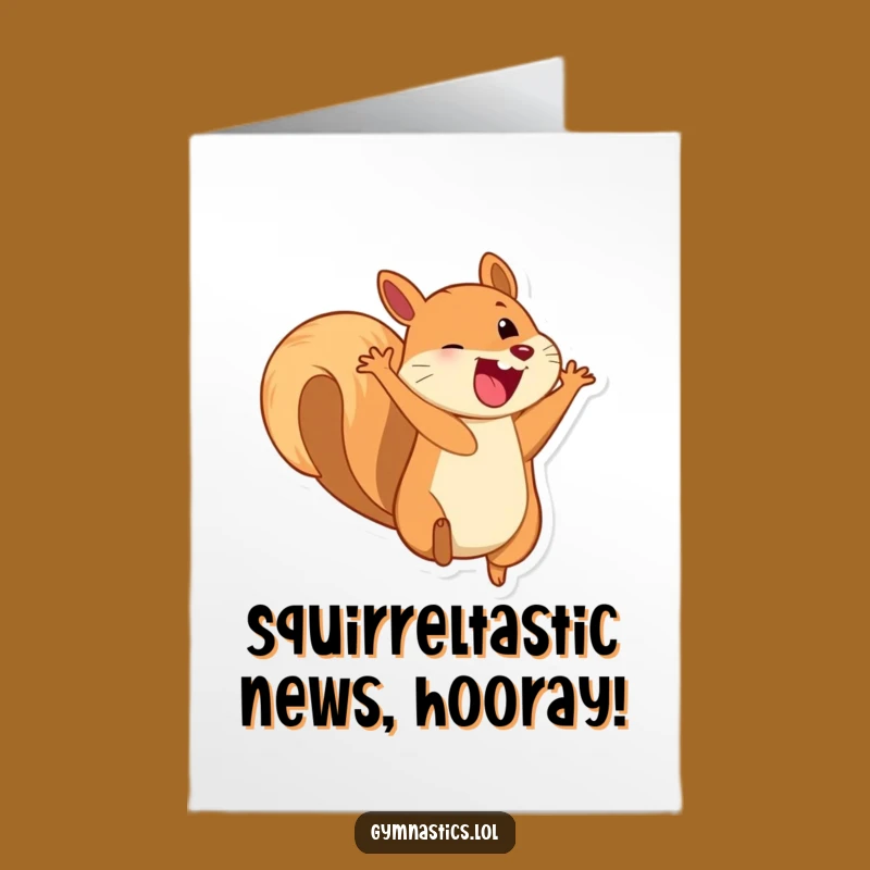 Free Printable Congrats Card: Energetic Squirrel Somersault for a Fun Downloadable Gift!