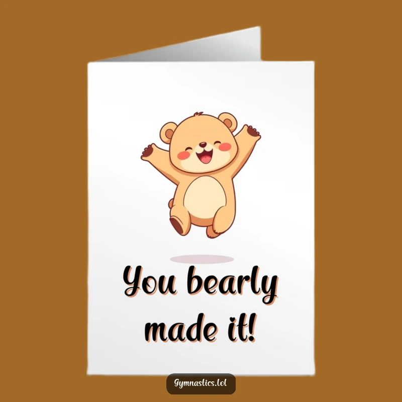 Free Printable Congrats Bear Cub Card - Funny Downloadable Gift for a Big Achievement
