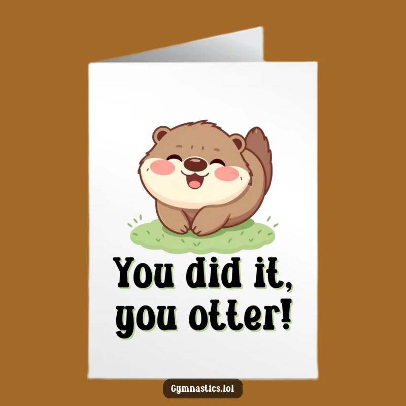 Free Printable Congrats Card: Joyful Otter Tumbles to Celebrate