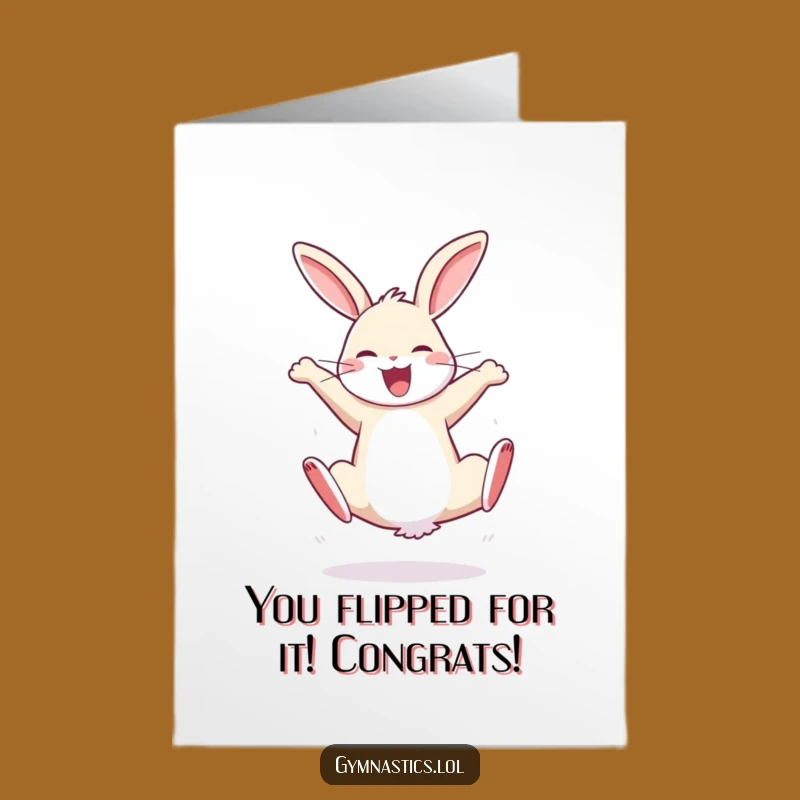 Free Printable Congratulations Rabbit Card - Funny Downloadable for a Joyful Leap of Success