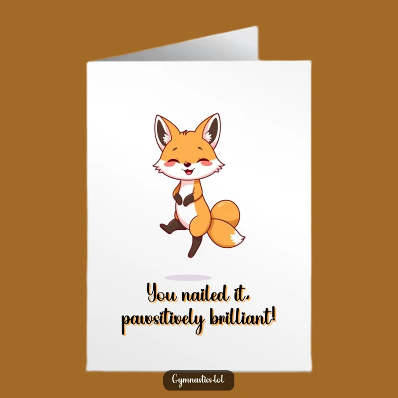 Free Printable Congrats Card: Fox's Balance Wins, Humorous Downloadable Gift Idea