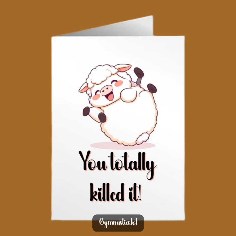 Free Printable Congrats Card: Giggling Sheep's Roll, Humorous Downloadable Gift