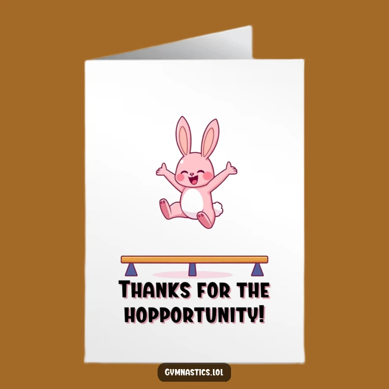 Free Printable Bunny Balance Beam Thank You Card - Cute Downloadable Gratitude