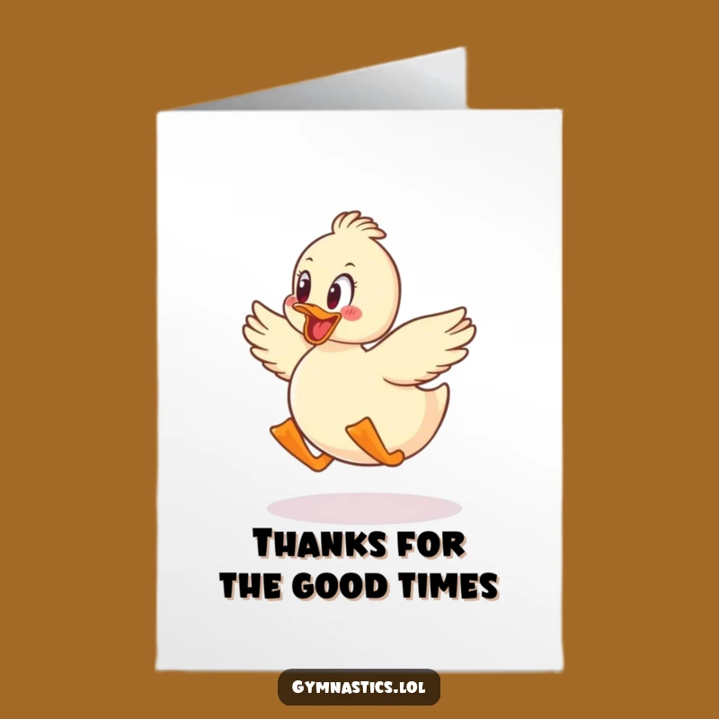 Free Printable Duck Jump Thank You Card: Funny Downloadable Greeting for Glee-Filled Thanks