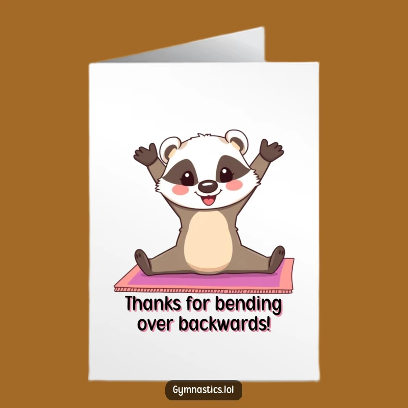 Free Printable Thank You Card: Cheerful Badger Split - Grateful Downloadable Gift!