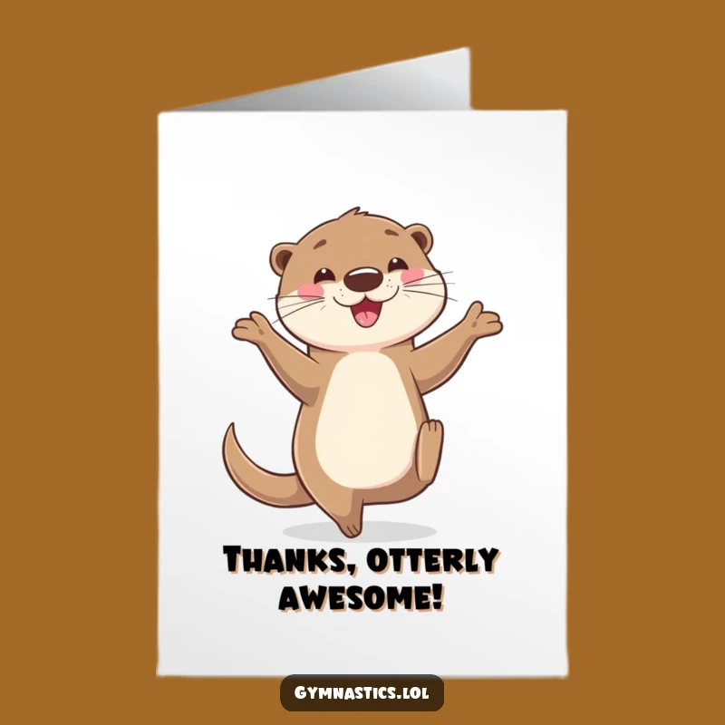Free Printable Thank You Card: Grateful Otter Balance Funny Downloadable