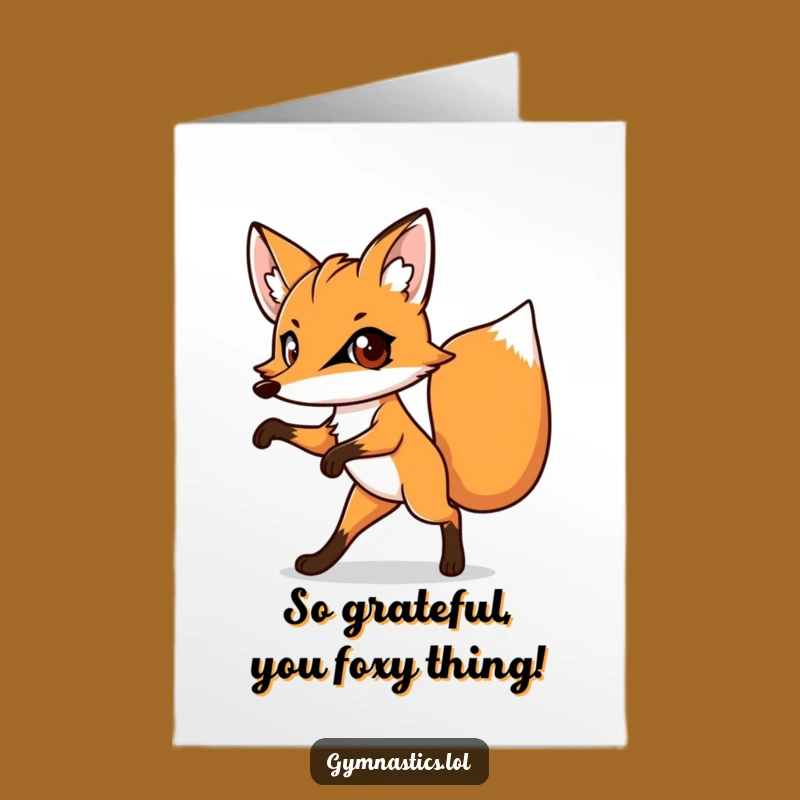 Free Printable Thank You Card: Quirky Fox Balancing for Your Downloadable Gratitude!