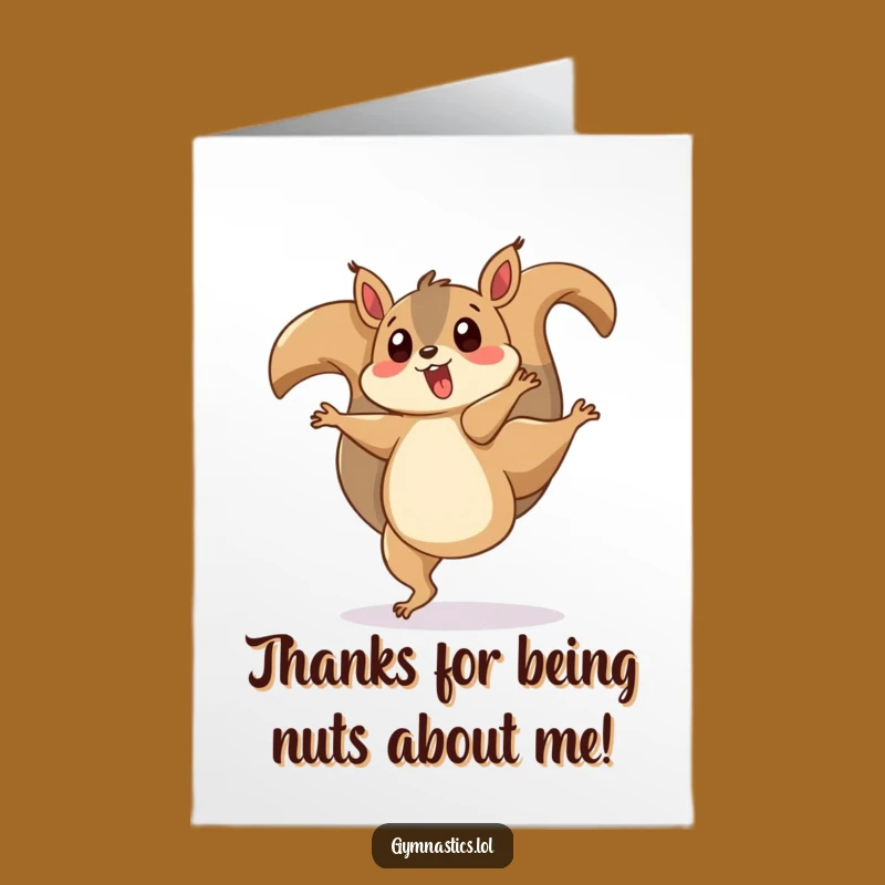 Free Printable Thanks Card: Grateful Squirrel Cartwheels Thanks