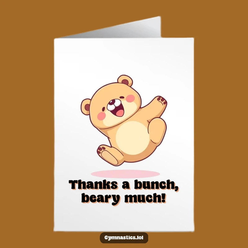 Free Printable Thank You Card: Funny Bear Gift, Express Gratitude with Humor