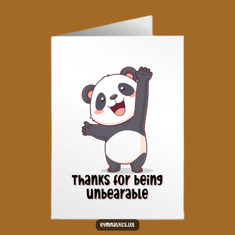 Free Printable Panda Handstand Thank You Card: Funny Downloadable Greeting for Sweet Gestures