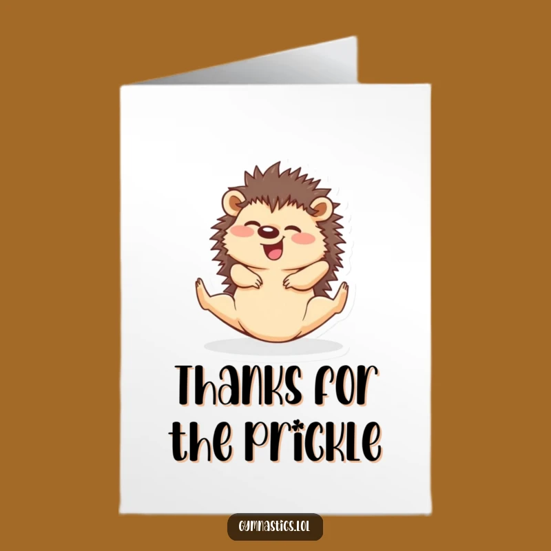 Free Printable Hedgehog Split Thank You Card: Funny Downloadable Greeting for Awesome Deeds