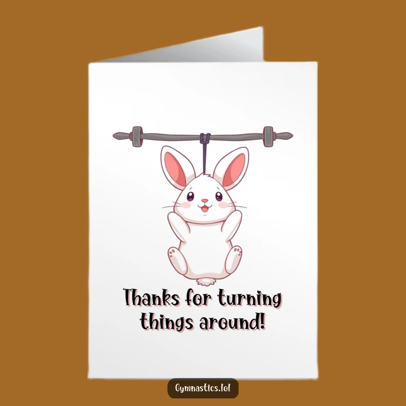 Free Printable Thank You Card: Rabbit Uneven Bars - Unique Gratitude, Funny Downloadable