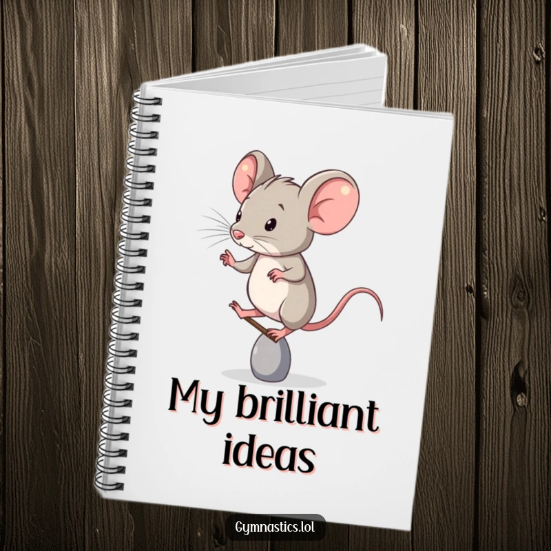 Funny Notebook: A determined mouse shows off its impressive single-toe balance on the cover, ready to record funny thoughts.