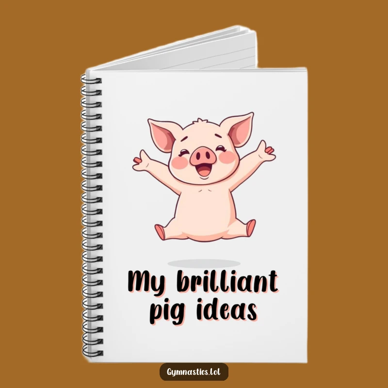Funny Piglet Notebook: Cheerful Acrobat's Split Leap Journal for Ideas